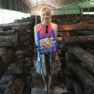 enjoying a tour in a mushroom farm