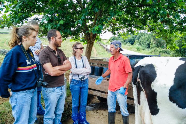 enjoying a dairy farm tour