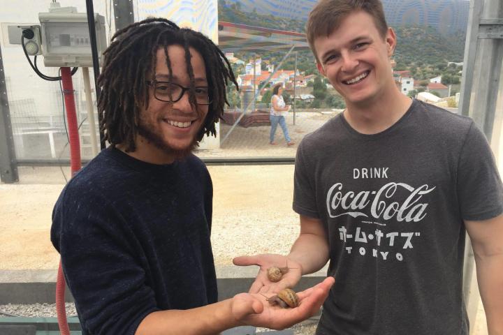 People enjoying a snail experience