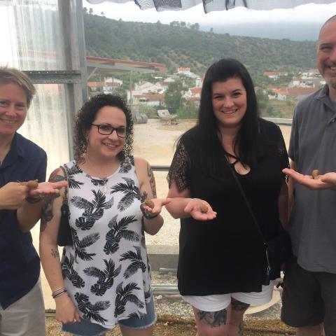 People enjoying a snail experience