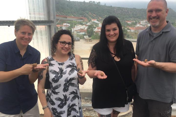 People enjoying a snail experience