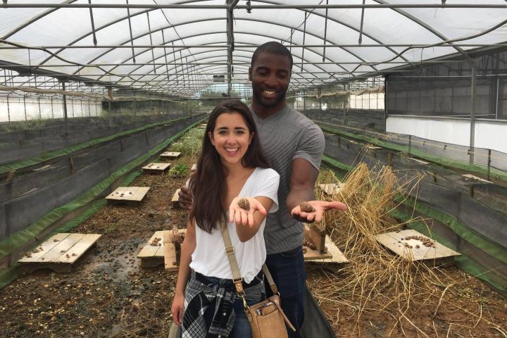 People enjoying a snail experience
