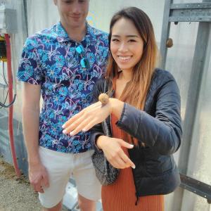 Couple enjoying a snail experience
