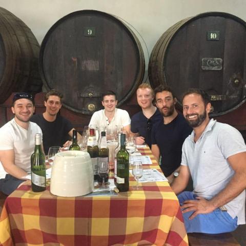 Wine tasting in a 19th Century winery