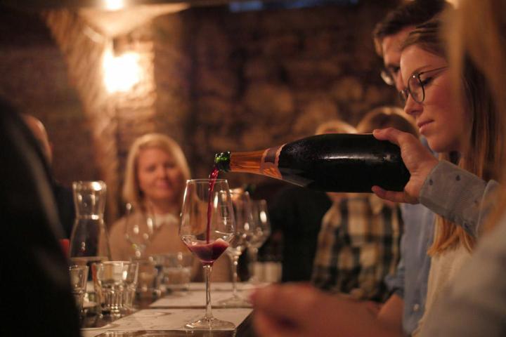 Wine tasting in a 19th Century winery