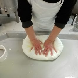 a person standing next to a sink