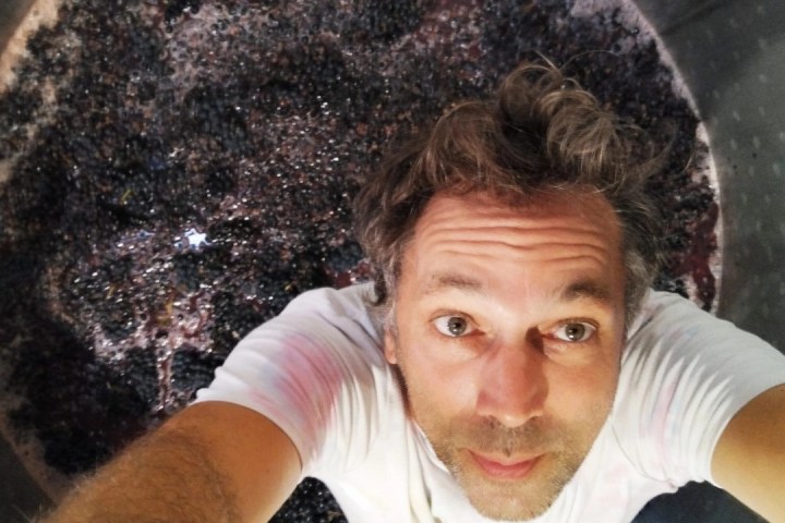 a man sitting on a pan