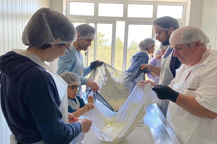 Fresh goat cheese workshop in a traditional Portuguese dairy