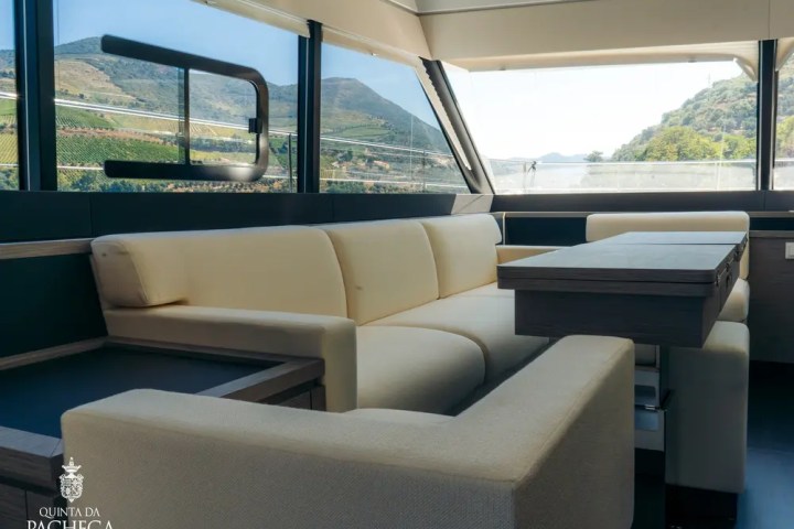 Scenic Douro Valley river cruise with terraced vineyards