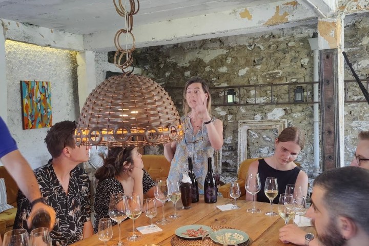 Port wine tasting with cheese and bread Douro Portugal