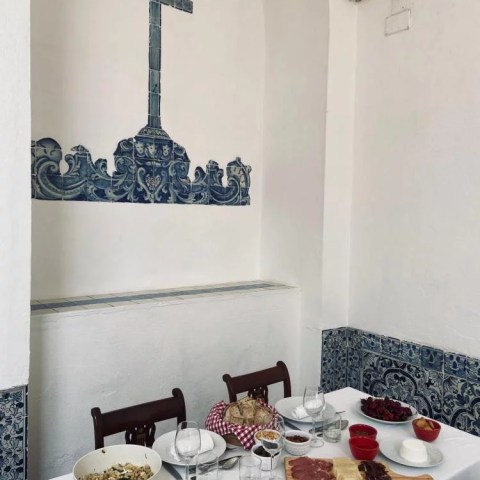 Portuguese picnic with wine cheese and local food Lisbon