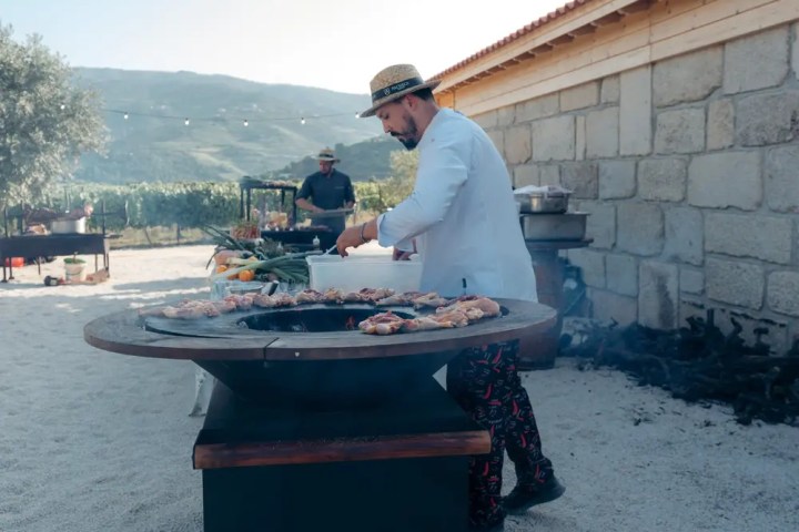 Open fire dinner Douro wine region