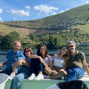 Douro River cruise ship entering the Bagauste Dam lock in the Douro Valley, Portugal