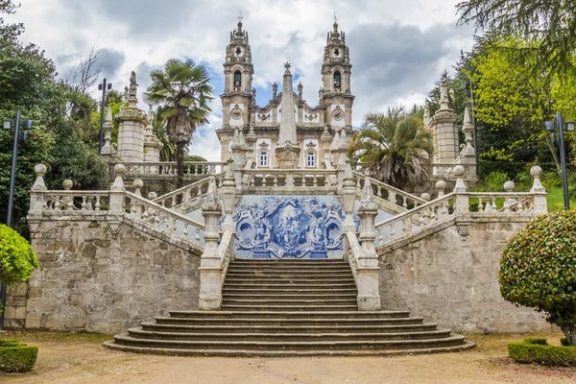 Baroque staircase of Our Lady of Remedies Sanctuary in Lamego, Portugal