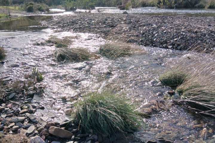 River stream along the almond blossom walking trail in Odeleite